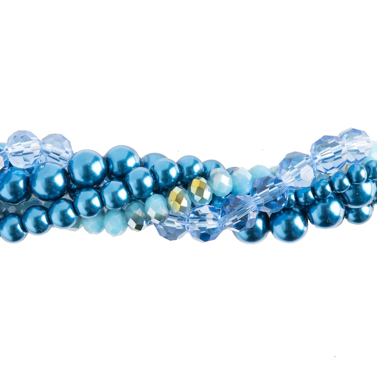 Crystal Lane DIY Glory of the Snow Twisted Glass & Pearls Beads, 5 Strands